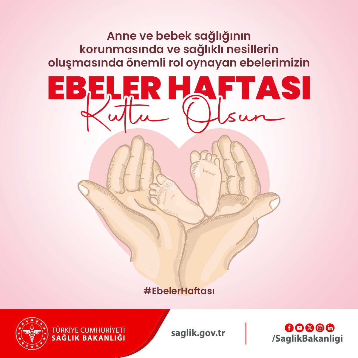 Anne ve bebek sağlığının korunmasında ve sağlıklı nesillerin oluşmasında önemli rol oynayan ebelerimizin #EbelerHaftası kutlu olsun.