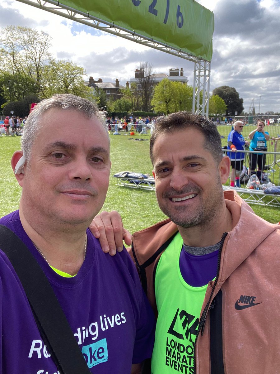 GBCNewsroom's tweet photo. GBC's very own John Shepherd and stroke survivor raising funds for Stroke Awareness.  Six miles into the London Marathon.

Please give generously. We're not sure if it's courage or madness or both.  https://t.co/trgCJLTbAu https://t.co/h2bWRGDVFg
