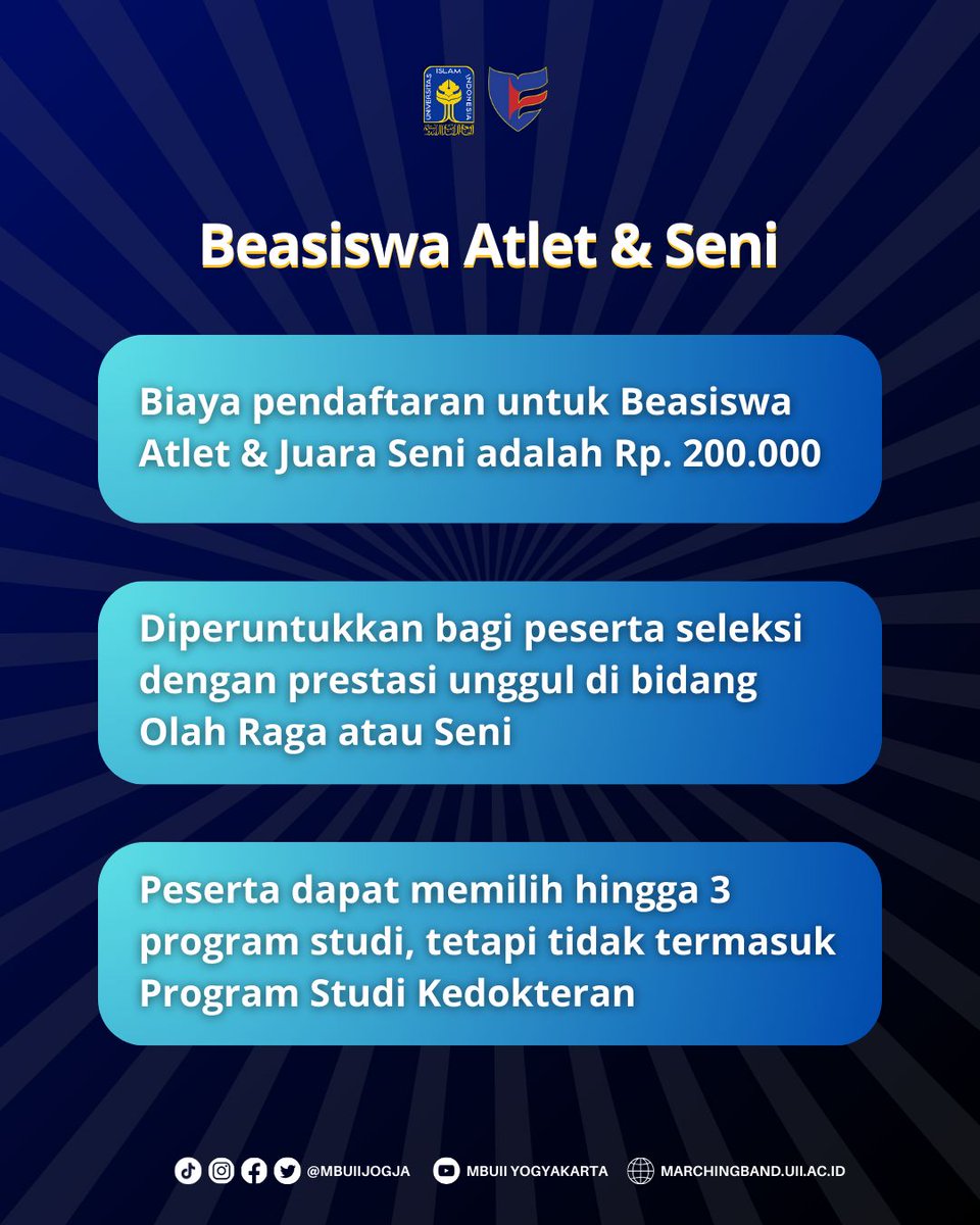 mbuiijogja's tweet photo. Assalamu’alaikum Wr. Wb.  

Halo sobat marching, ada kabar gembira nih buat kalian 🙌   

Sekarang kuliah di Universitas Islam Indonesia bisa nol rupiah loh 😎. Penasaran ga sih gimana caranya???  Simak postingan dibawah yaa !!! https://t.co/245N7HuEGI