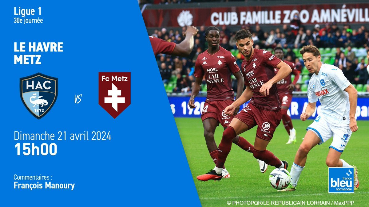 EN DIRECT. Suivez le match entre le HAC et le FC Metz, en Ligue 1 #HACFCM ➡️ l.francebleu.fr/PxNP