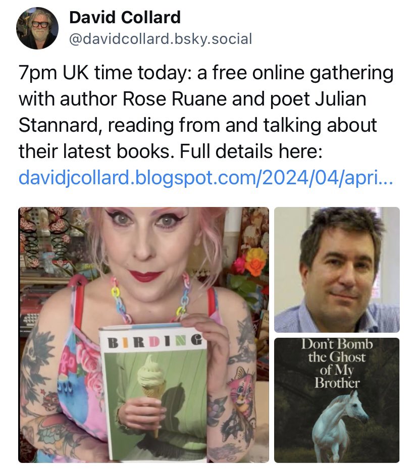 Very excited for this online event tonight with @RegretteRuane @julian_stannard - at 7pm hosted by the brilliant David Collard 💚📚💚

#Birding #books #BookTwitter #booktwt #BookLaunch