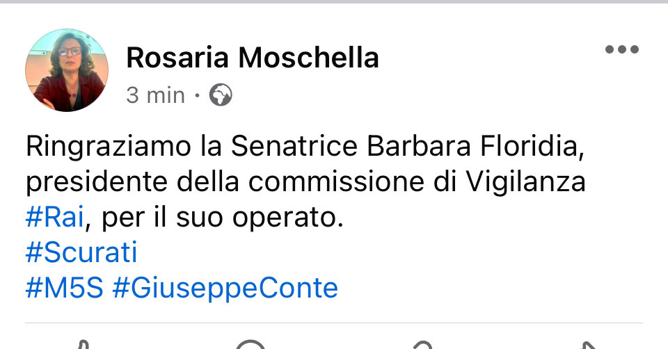 RosariaMoschell's tweet photo. #rai #M5S #scurati https://t.co/pFdWiXBBKp