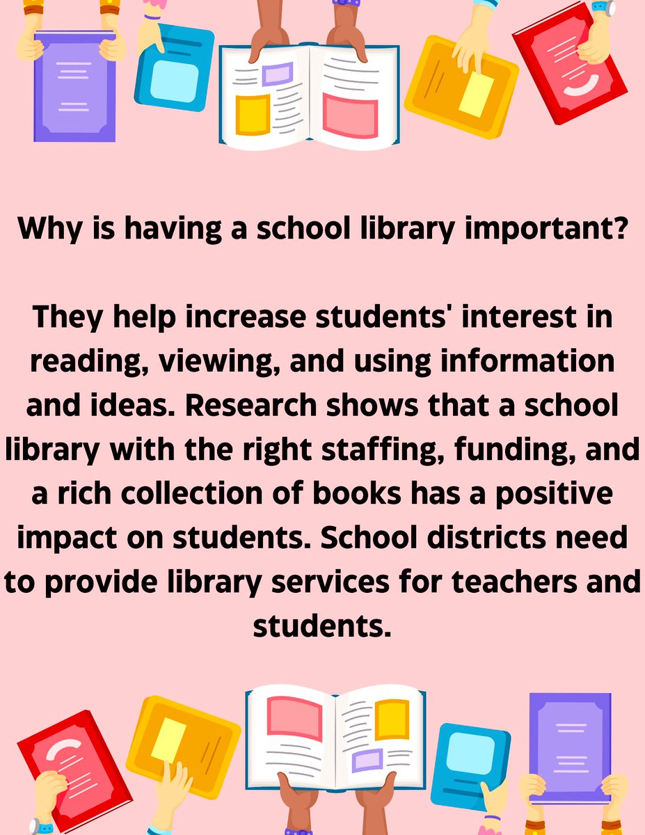 Every student deserves a school library with a certified school librarian! #SchoolLibraryMonth❣️