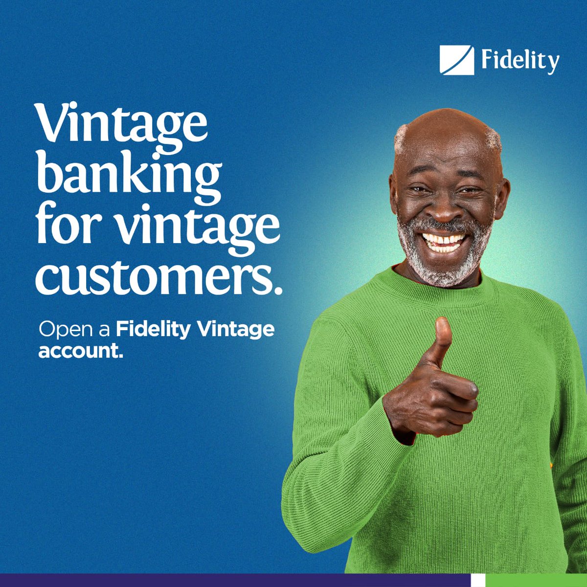 We have vintage accounts with free banking for our aged customers. Click the link in bio to open a Vintage account today. #FidelityVintageAccount #WeAreFidelity #TheLifestyleBank