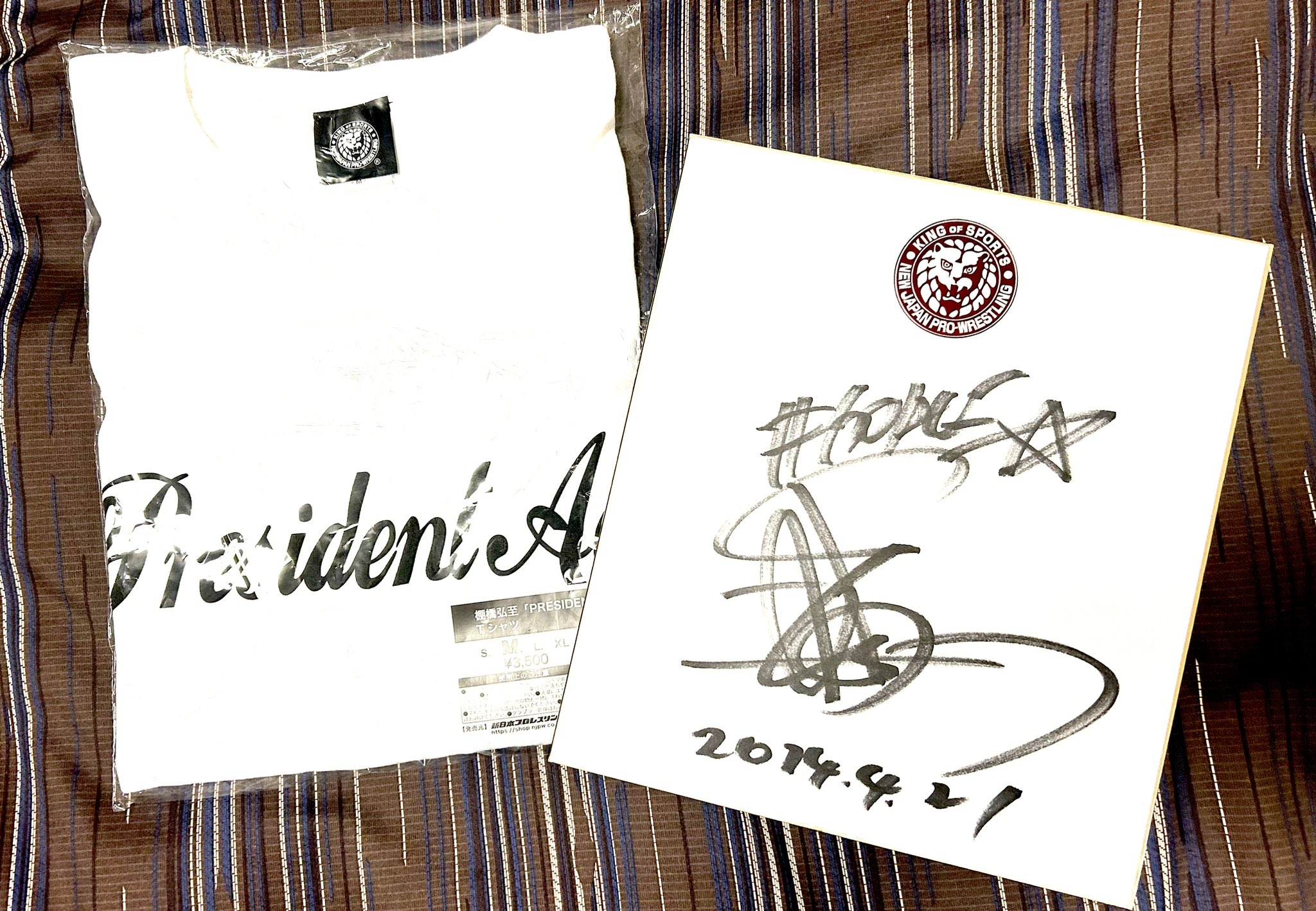 新日本プロレス❤︎永田裕志直筆サイン入りTシャツ！ 永田裕志×Fujita