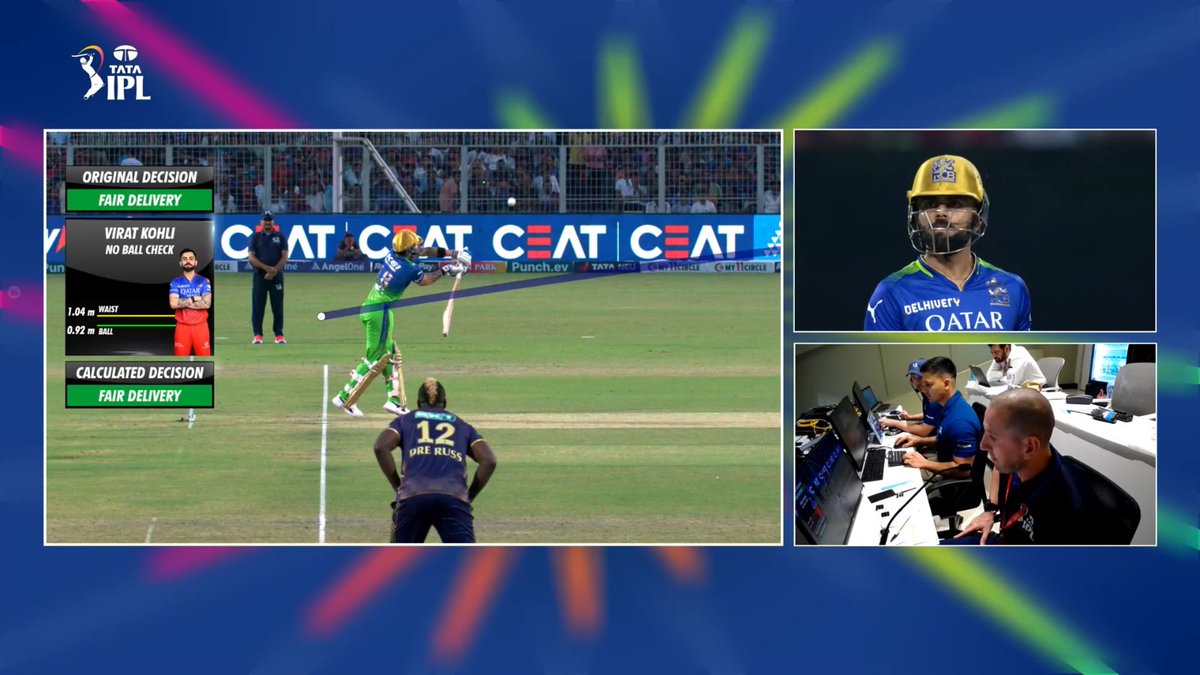 TirthDiyora009's tweet photo. Virat Kohli is not out 

It's a fair delivery or a No Ball
.
.
.
.
#ViratKohli #ViratKohli𓃵 #TATAIPL #TATAIPL24 #kkrvsrcb #RCBvsKKR #rcb #DineshKarthik #tataipl2024 https://t.co/cbMapqYDCm