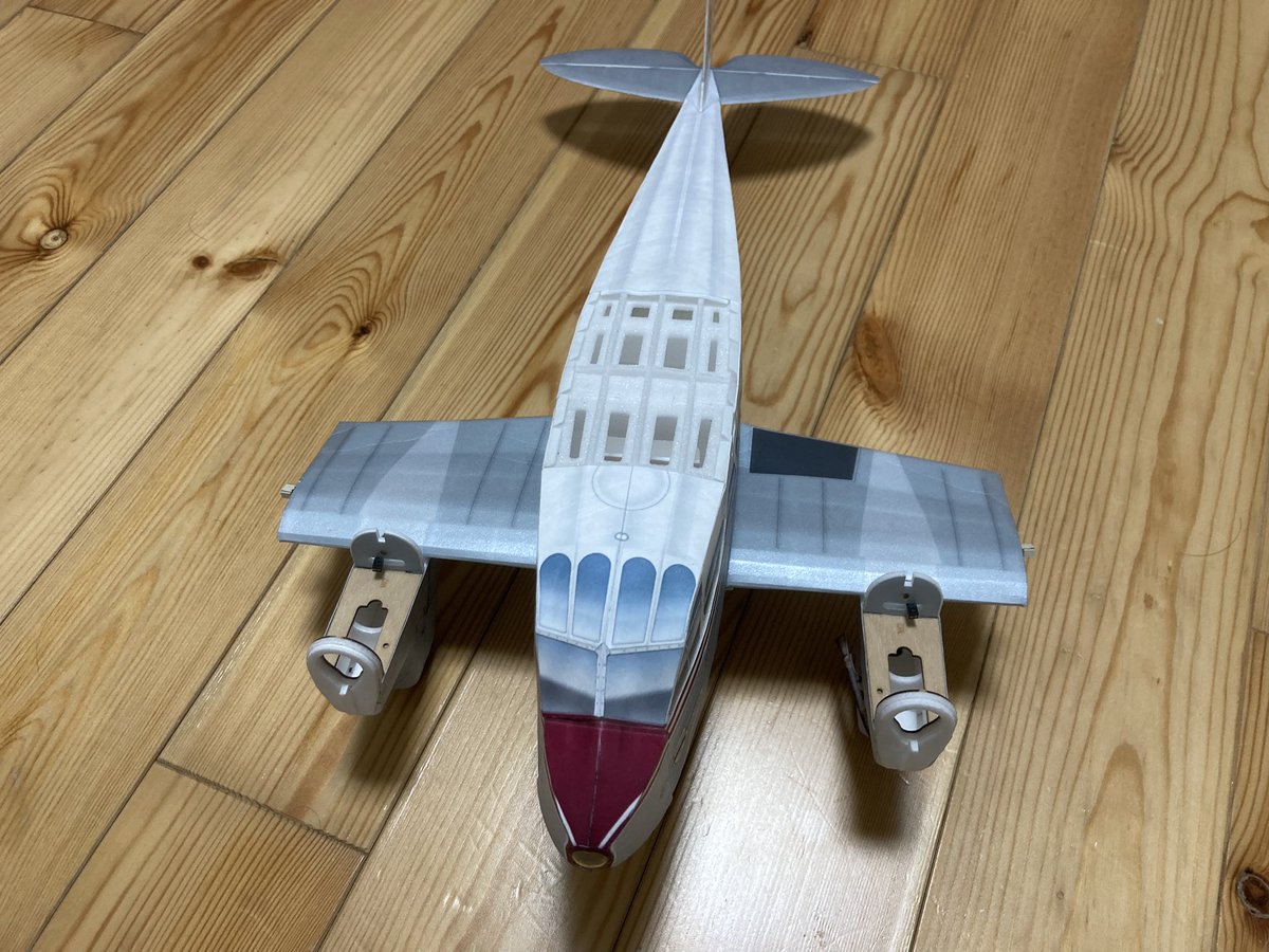 #microaces #DH89
ここまでで47gです
WW Iの複葉機と同じか若干多い重量
機体諸元では99-110g
100g未満に収めるにはこの後52gに収める必要がある
カウルやエンジン整流部品がバキュームではあるが、下翼外翼や上翼はデプロンなので大丈夫かな？
LEDユニット類を省いたのでその分軽いはず