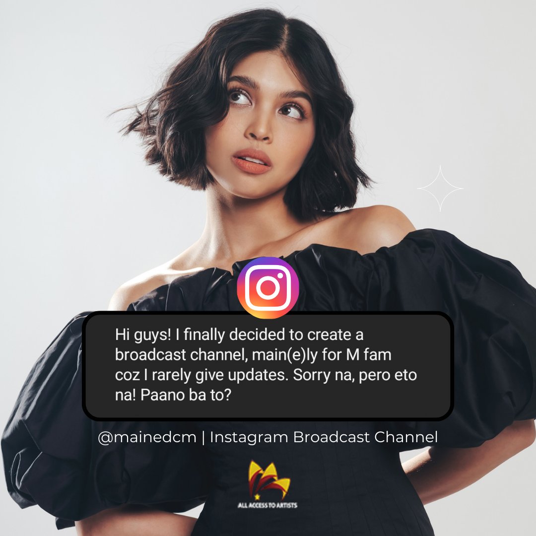 AAArtists_'s tweet photo. Ito na! May sariling Instagram broadcast channel na si @mainedcm! Join na sa Maine Content channel to stay updated kay #MaineCute! ✨️💛
#MaineMendoza #AllAccessToArtists #fAAAmily https://t.co/UHQ21Y1hqT