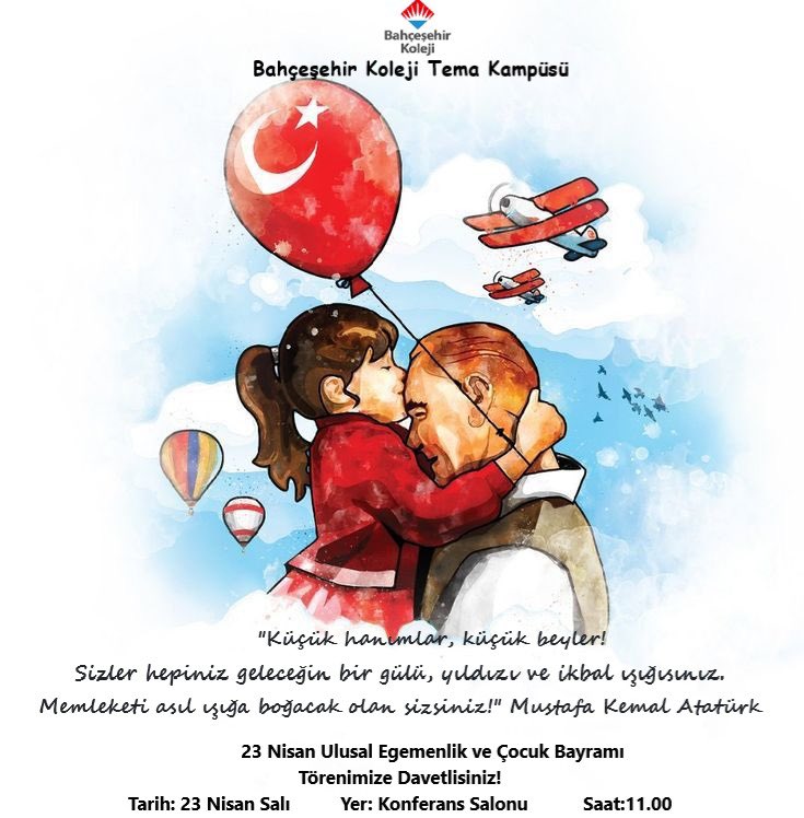 mrveatas's tweet photo. 23 Nisan Ulusal Egemenlik ve Çocuk Bayramı törenimize davetlisiniz🎈🇹🇷
#bahcesehirkolejitemakampüsü https://t.co/yEEKuvsx34
