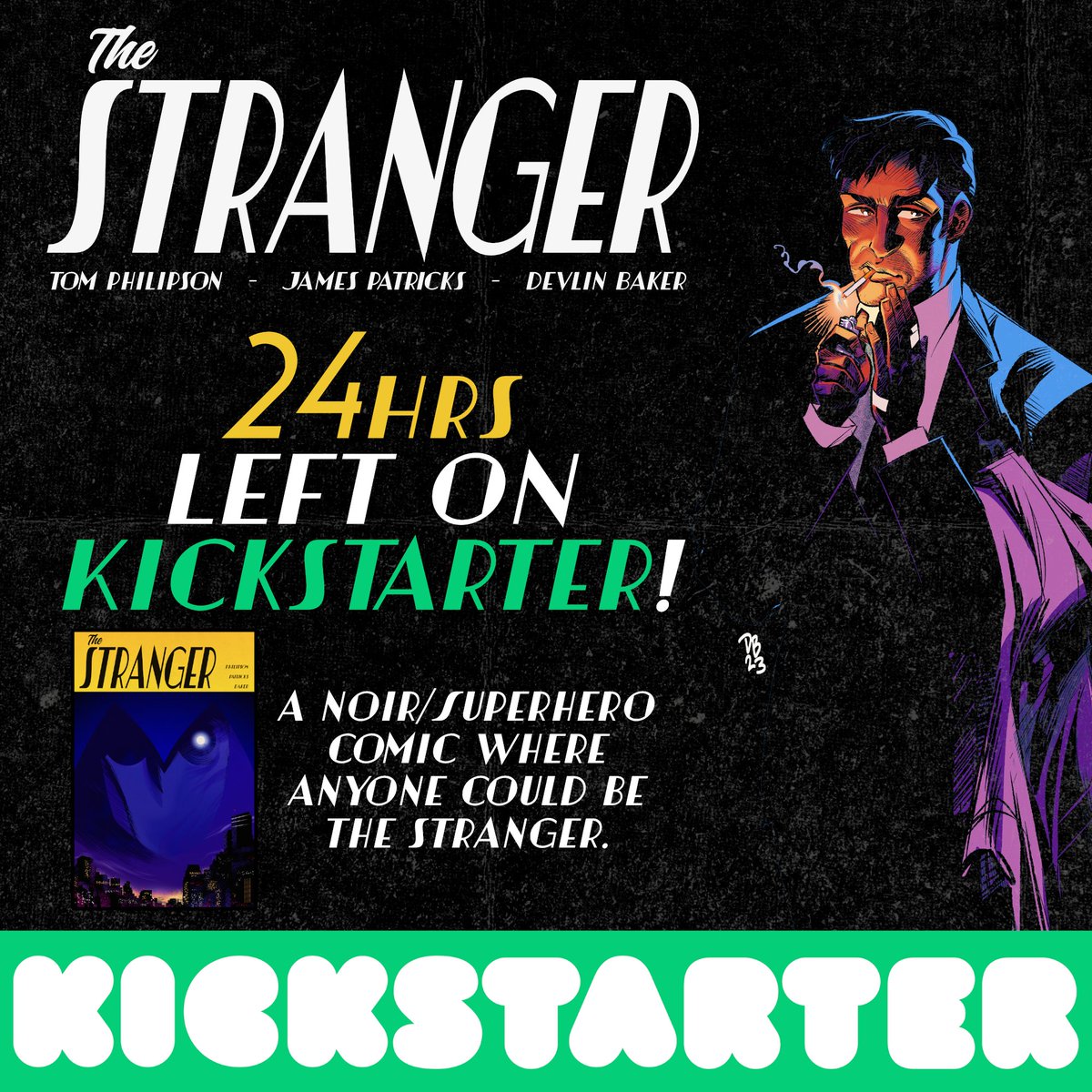 Only 24 hours left to grab an early copy of The Stranger #1! We’ve poured every ounce of our love for superheroes and murder mysteries into this book and this campaign, we hope you enjoy it when it comes out! tinyurl.com/bdhpxu6s