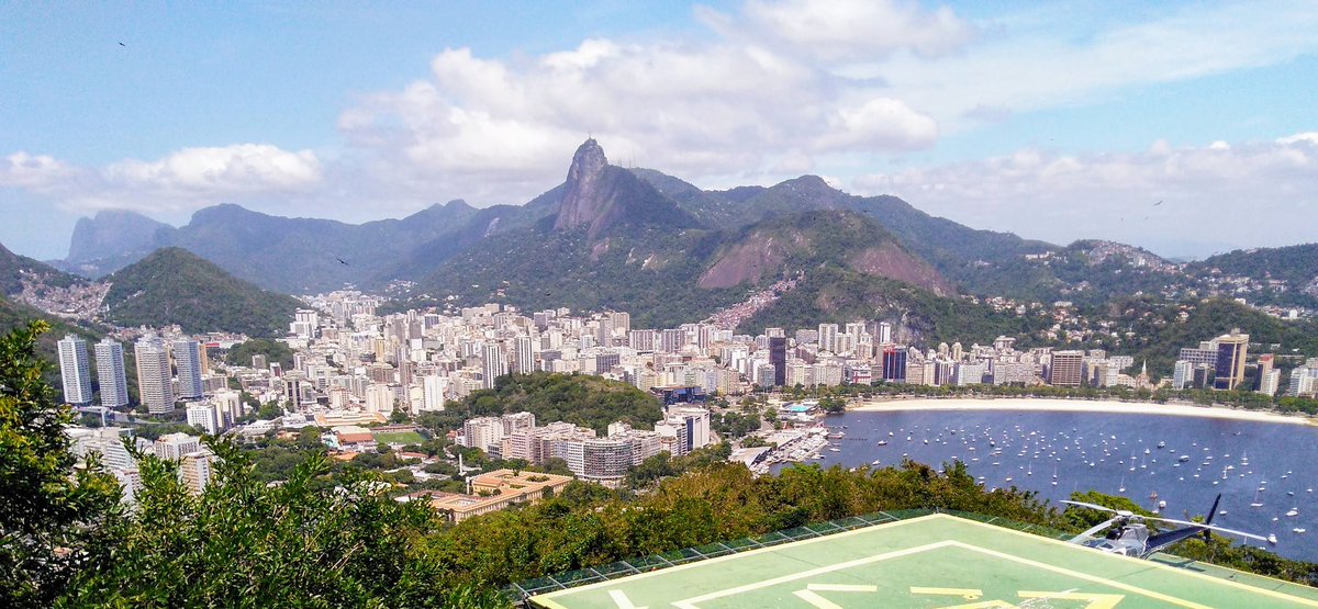 Botofogo and Corcovado Mtn with Christ. 
Photo taken by @fantasticrio from Sugarloaf. #RiodeJaneiro #Brasil #Brazil #SouthAmerica