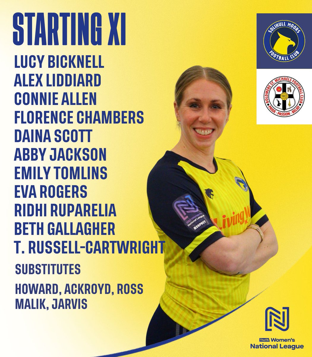 STARTING XI The team today looking to get three points! 💛💙