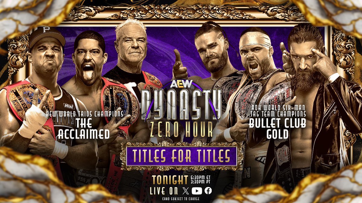🔥 Start TONIGHT with Zero Hour to get in the festive spirit for #AEWDynasty. THREE thrilling bouts are on tap 👀 FREE and LIVE at 6:30pm ET 🌍 Available worldwide (INCLUDING THE USA 🇺🇸)#TrillerTV 📺 tinyurl.com/cvsarphm
