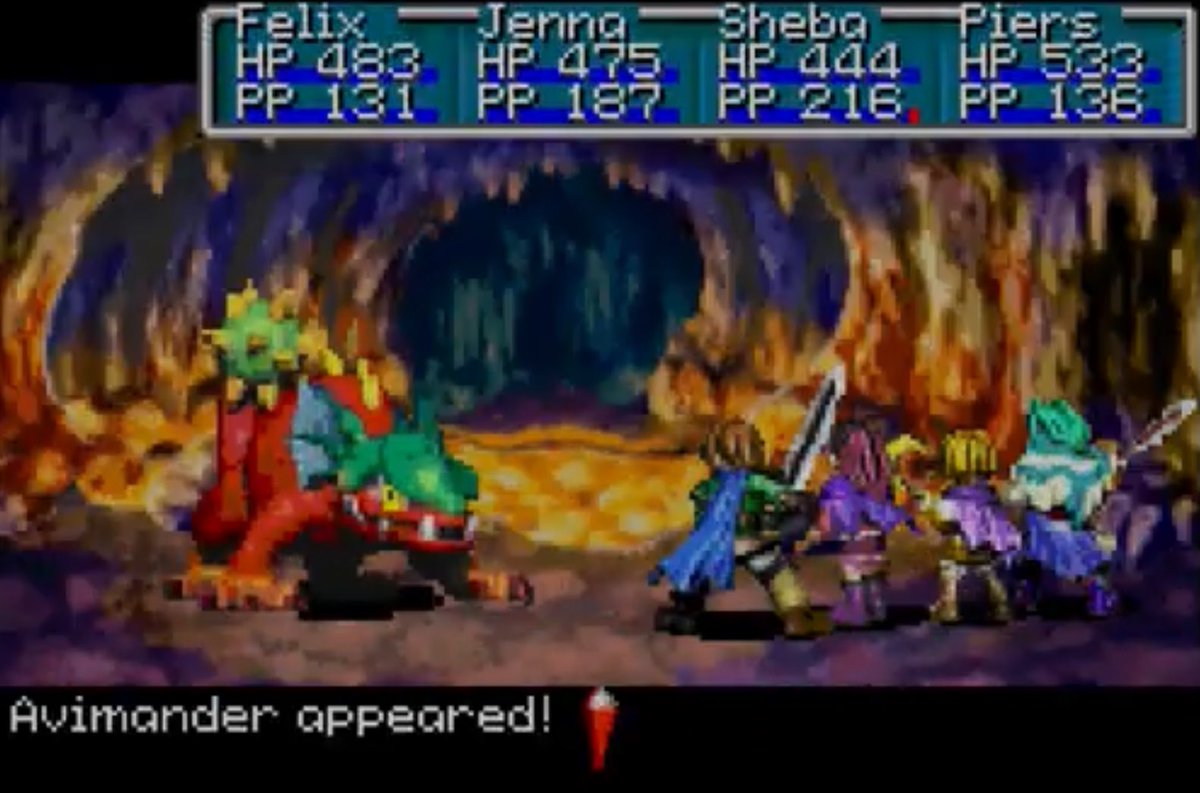 GoldenSunFans's tweet photo. One of the things I love about TLA is how not every dungeon had a boss at the end. It made the boss fights unpredictable as you didn’t know if one was coming up or not.

Briggs in Alhafra must have caught a lot of players out as they had only just beaten the King Scorpion. https://t.co/l5HL6ejuLY