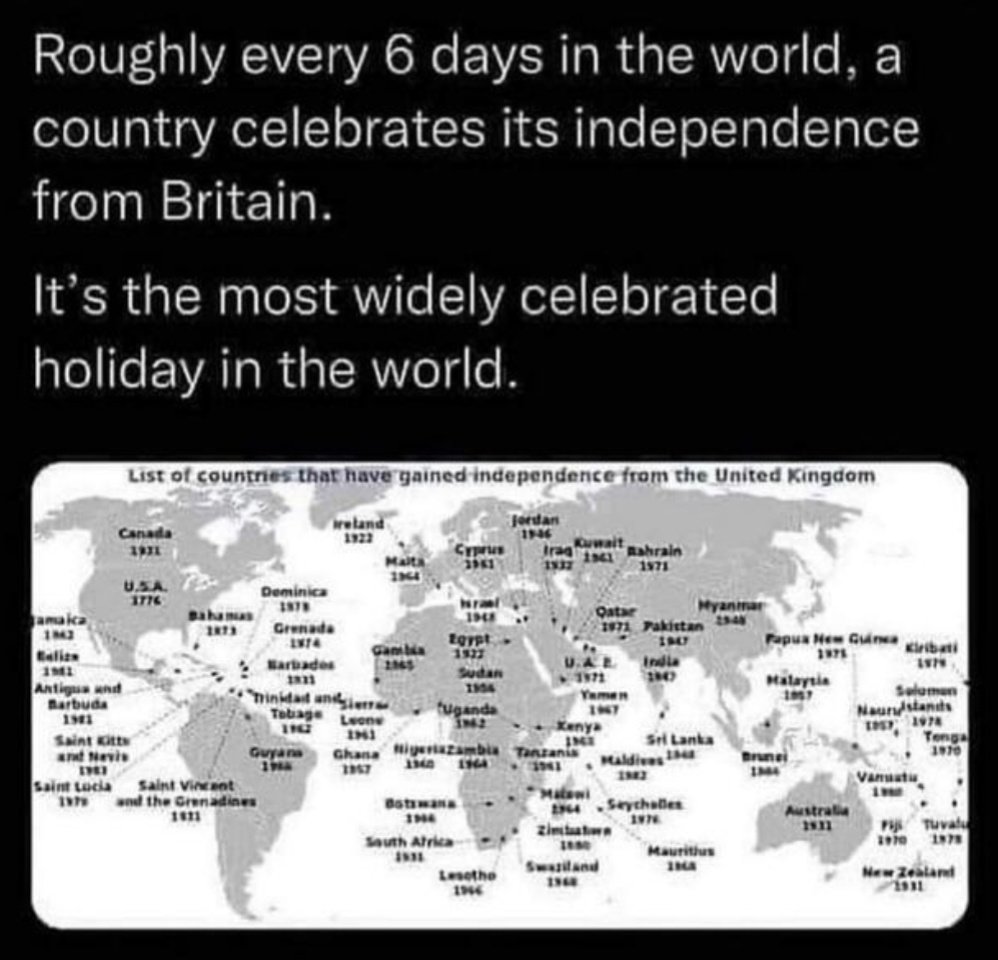 We need to enforce our independence from British fucking rule.....