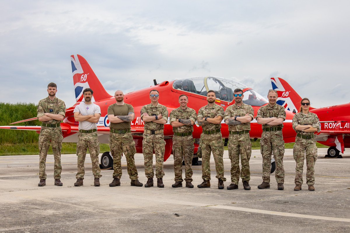 Red Arrows engineers and support staff have begun a charity challenge - inspired by the team’s diamond display season - in aid of children’s hospital wards in #Lincoln. Find out more, and ways you can support, here: bit.ly/4d9txBk #RedArrows