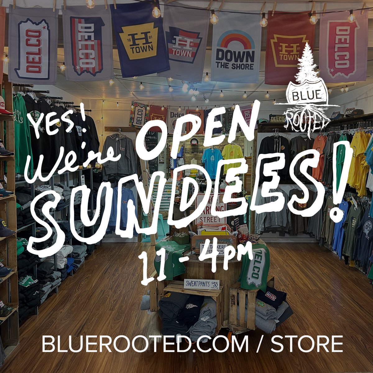 blue_rooted's tweet photo. We’re open today from 11-4! Stop by and say hi! #shopdelco #shopsmall #delco #shoplocal #htown #sundee https://t.co/bcWXVGDw7z