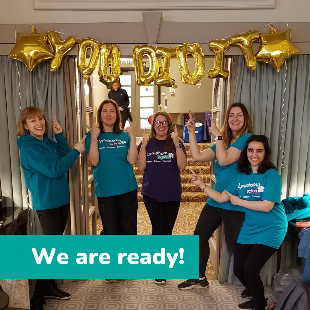 We can't wait to celebrate the success of our amazing runners this afternoon! We are all set up and ready for you - you can be immensely proud that you ran the London Marathon as part of #TeamLymphoma 💜 #LondonMarathon #Lymphoma #BloodCancer