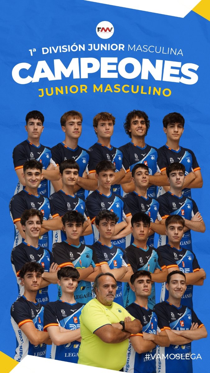 🥇🏆 ¡¡CAMPEONES DE MADRID!!

El Junior Masculino se proclama CAMPEÓN de la 1️⃣ª División Junior Masculina

🥳 ¡¡Enhorabuena chicos!!
🙌 ¡¡A por el Campeonato de España!!

#VamosLega 💙🤍
#MejorCanteraESP 💪🇪🇸
<a href="/AytoLeganes/">Ayuntamiento de Leganés</a>