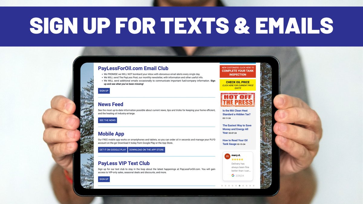 Be the FIRST to hear about our cost-saving deals and promotions while keeping-up to date on the latest energy news when you sign up for texts and emails from us! paylessforoil.com/stay-connected/ #StayUpToDate #SignUpNow #EnergyNews