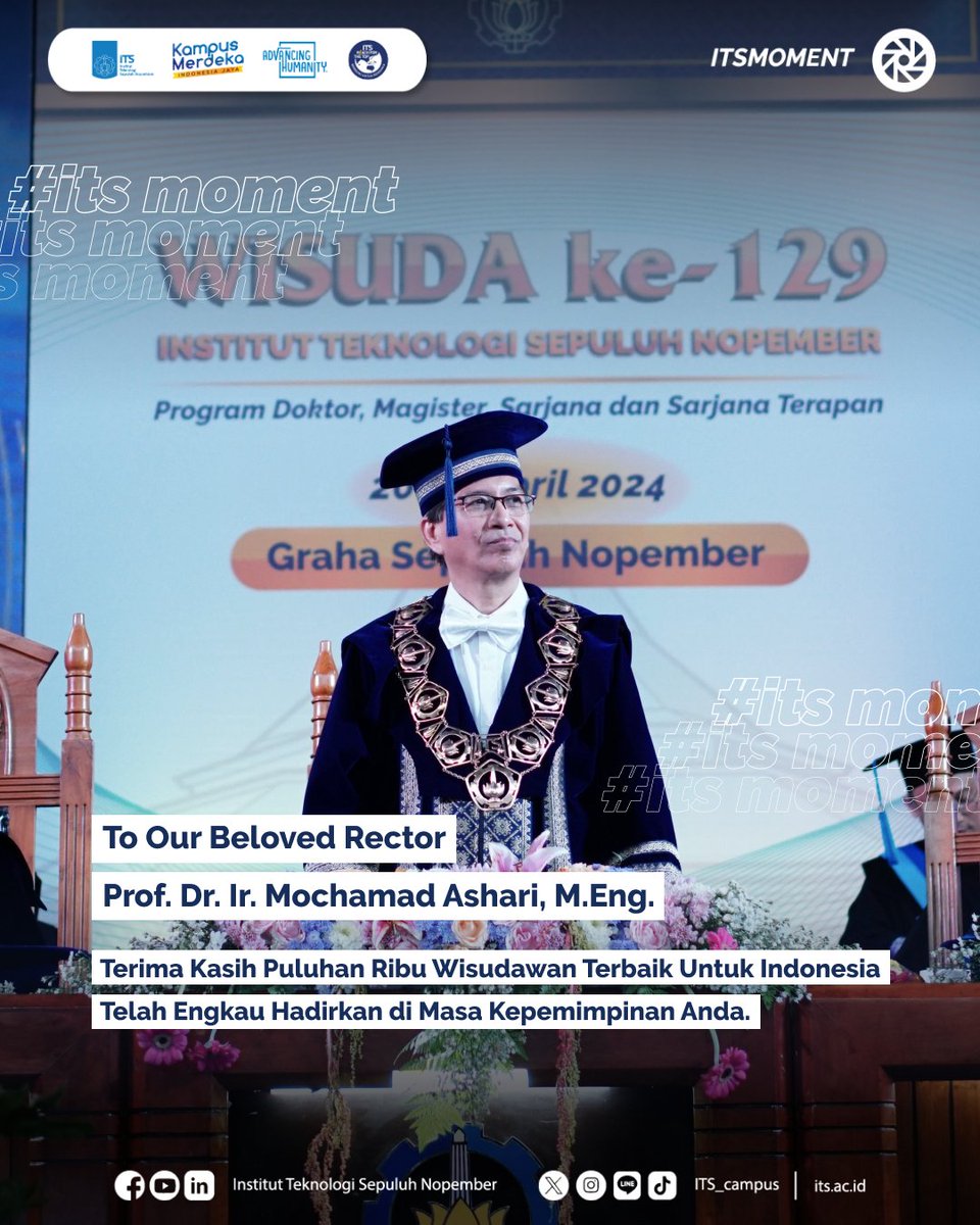 #ITSMoment

To Our Beloved Rector Prof. Dr. Ir. Mochamad Ashari, M.Eng.
