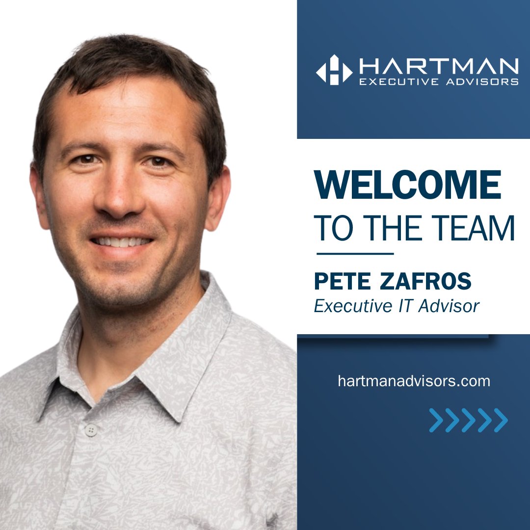 Excited to welcome Pete Zafros to Hartman Executive Advisors! With a wealth of experience in IT Leadership and Advisory, Pete brings expertise in strategic analysis, technology implementation, and change management. Thrilled to have him on board! #ITLeadership #ITAdvisory