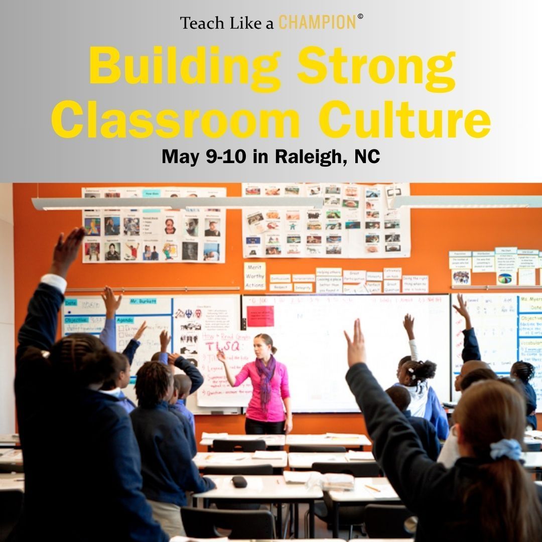 DON'T MISS OUT! Join us on May 9-10 in Raleigh, NC for the TLAC Building Strong Classroom Culture train-the-trainer workshop. Learn and practice how to coach teachers to foster rigorous academic learning and engaging instruction. buff.ly/3UTHHzG