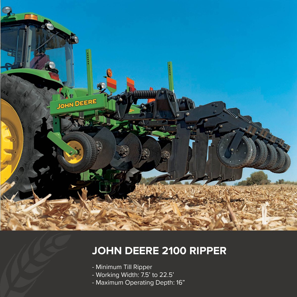 Looking for a versatile tillage tool? Check out our John Deere 2100 Ripper! This tool offers unmatched performance. Equipped with replaceable wear shins and heavy-duty frame, it's built to last. Learn More: ow.ly/OETf50R8HzG #PattisonAg