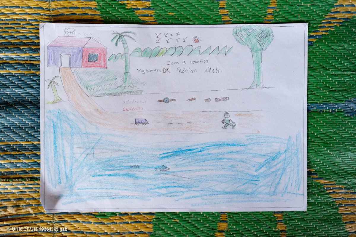 “I want to be a scientist, because they invent things to help people,” says Rohit, 12, from Bangladesh. Despite the immense challenges of their climate-impacted world, Rohingya children continue to dream of a better future. The time for #ClimateAction is now.