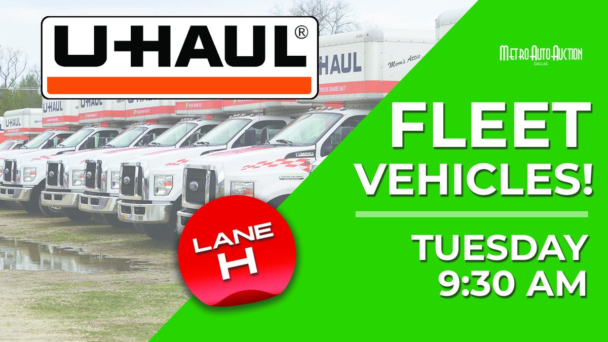 🚚If you want FLEET VEHICLES, we've got what you need!🚚 Come and join UHAUL in LANE H every Tuesday! See you there!

METROAA.COM
#metroautoauction #uhaul #simplybetter #fleetvehicles #autoauction #carauction