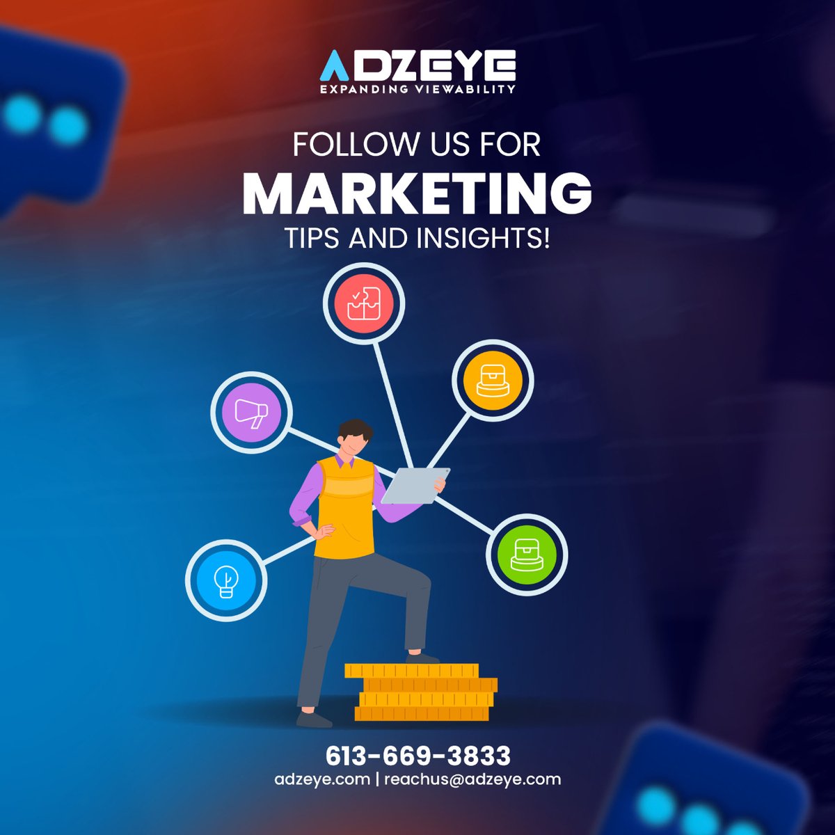 Want to stay ahead of the curve in the ever-changing world of digital marketing?

Follow Adzeye for valuable tips, tricks, and industry insights.

#MarketingTips #DigitalMarketingTrends #SocialMediaMarketing #ContentMarketing #Adzeye