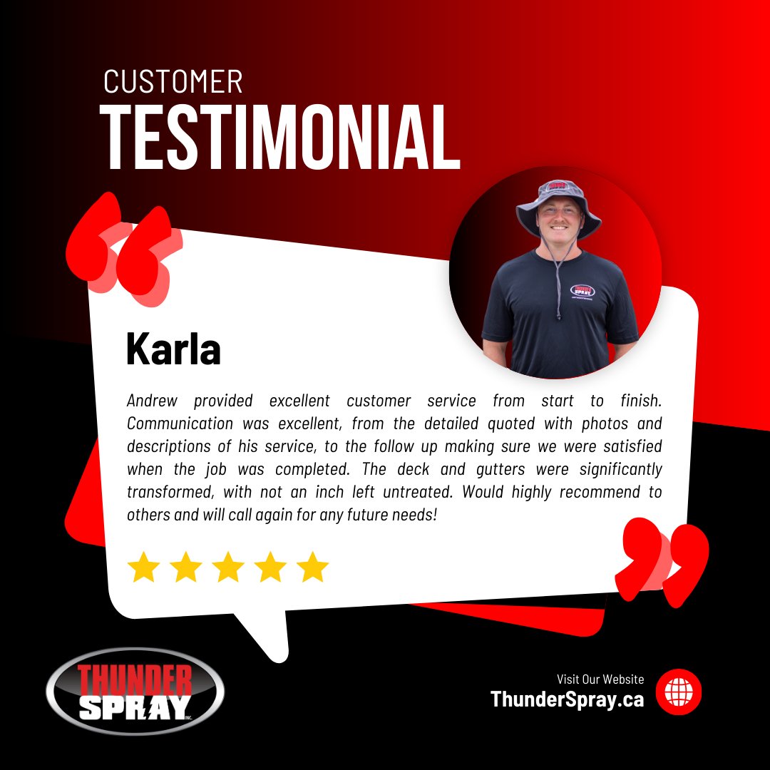 Another satisfied customer shares their Thunder Spray experience! 🌟 Hear firsthand how our expert team transformed their home with our top-notch cleaning services. Discover why Thunder Spray is Windsor's go-to choice for exterior cleaning. #ThunderSpray #SatisfiedCustomer