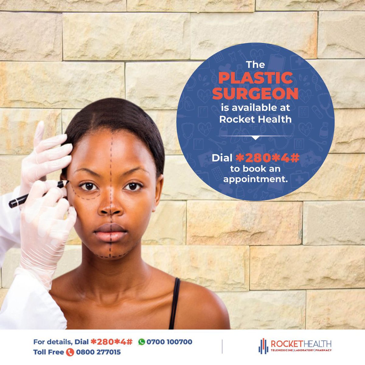 The plastic surgeon is available for consultations & surgical procedures at the @RocketHealthUG Gayaza clinic. Dial *280*4# to schedule an appointment.