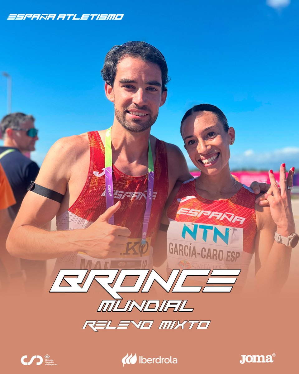 𝑷𝑳𝑬𝑵𝑶 𝑶𝑳𝑰́𝑴𝑷𝑰𝑪𝑶 - 𝑶𝑩𝑱𝑬𝑻𝑰𝑽𝑶 𝑪𝑼𝑴𝑷𝑳𝑰𝑫𝑶

#EspañaAtletismo 🇪🇸 clasifica a dos equipos para los Juegos Olímpicos🗼en el Relevo Mixto
#WorldRaceWalking

Y guinda final a un día histórico: BRONCE MUNDIAL

🥉 Equipo 1: @Alvaroatletismo - Laura García-Caro