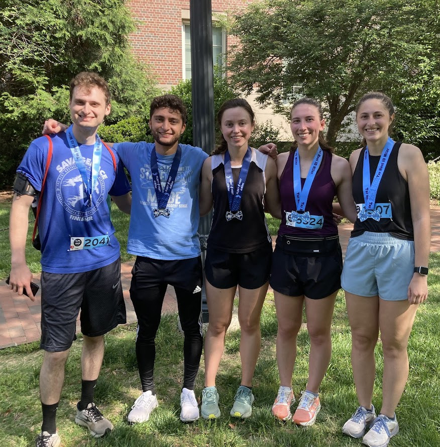 Chemical reactions aren't the only thing we like running! Congrats to our runners on completing their Tar Heel 4 mile and 10 mile races!