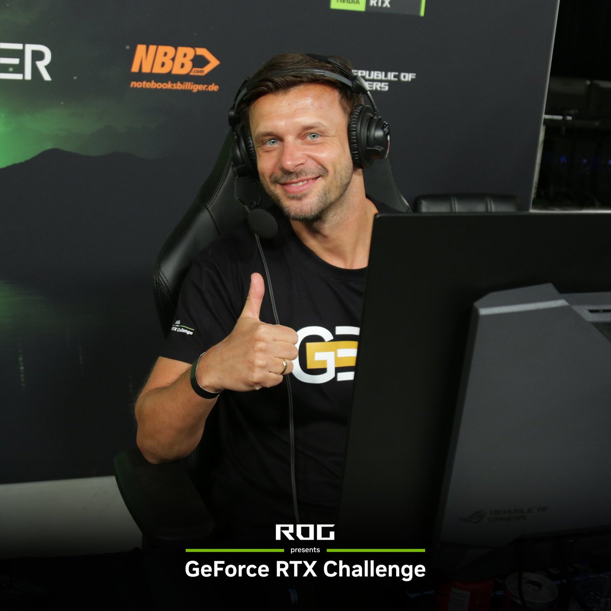 Die @ASUS_ROG bietet den #ROGRTXChallenge-Teams und dir mit den Desktops und Laptops der RTX 40-Serie das ultimative Gaming- und Design-Erlebnis. Erhältlich bei NBB ➡️ notebooksbilliger.de/notebooks/nvid…