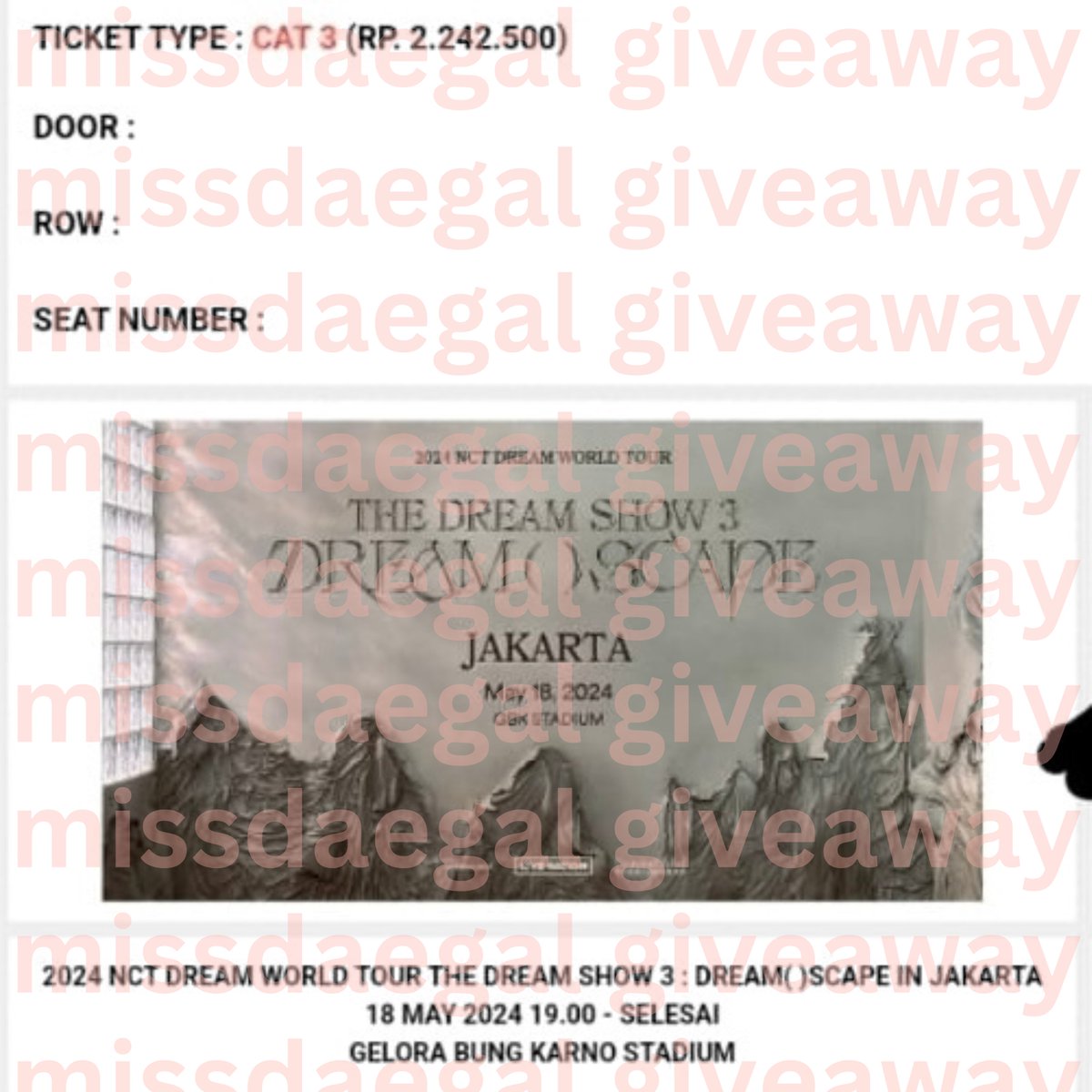 missdaegal's tweet photo. giveaway tiket the dream show 3 jakarta
cat 3 untuk 1 orang ☺️

rules:
-follow, rt, like
-belum pernah ketemu dreamies
-streaming chenle lee mujin service https://t.co/2zp9DvvdRm
-reply knp aku hrs pilih km dan well wishes utk chenle
-yakin bisa datang, ❗️tidak untuk dijual ❗️ https://t.co/IVeRRNurmk
