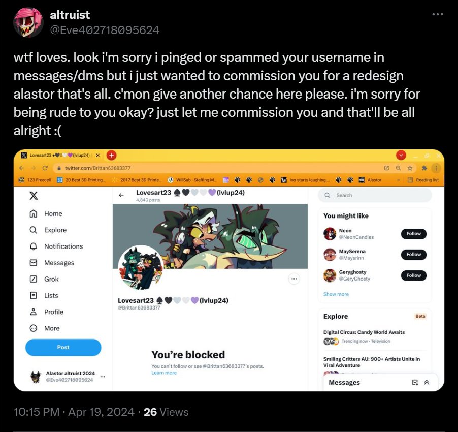 Final_Prank's tweet photo. @Eve402718095624 @StarBlues111 You are literally the one causing people to block you and all those people have clearly had enough of you scamming them so you might as well give up. https://t.co/SZ0VmTA66E
