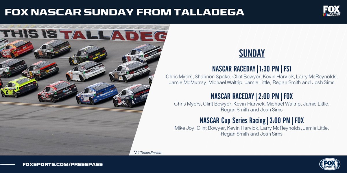 It’s the big one! @TALLADEGA hosts the @NASCAR Cup Series today in one of the most anticipated races of the year. Catch it live on @NASCARonFOX. 🏁