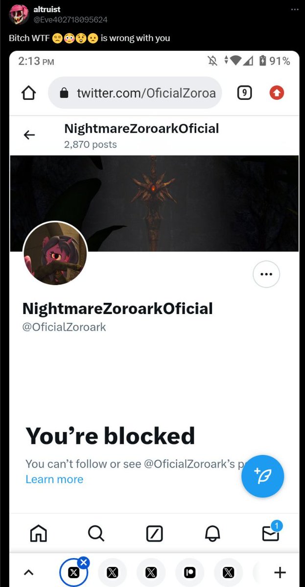 Final_Prank's tweet photo. @Eve402718095624 @StarBlues111 You are literally the one causing people to block you and all those people have clearly had enough of you scamming them so you might as well give up. https://t.co/SZ0VmTA66E