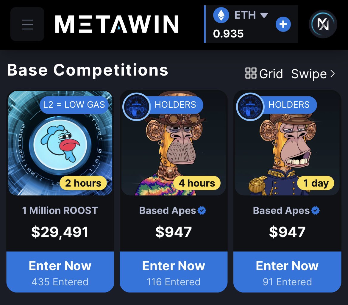 MetaWin's tweet photo. Giveaway! 👀🐔

2 hours until our 1M $ROOST ($29,000) competition draws on https://t.co/VY37rLwdkb!

We are giving away $100 in $ETH to 1 person who Likes ❤️, RTs &amp; Comments how much they paid in ⛽️! GO!! https://t.co/iUYpZKEBCa