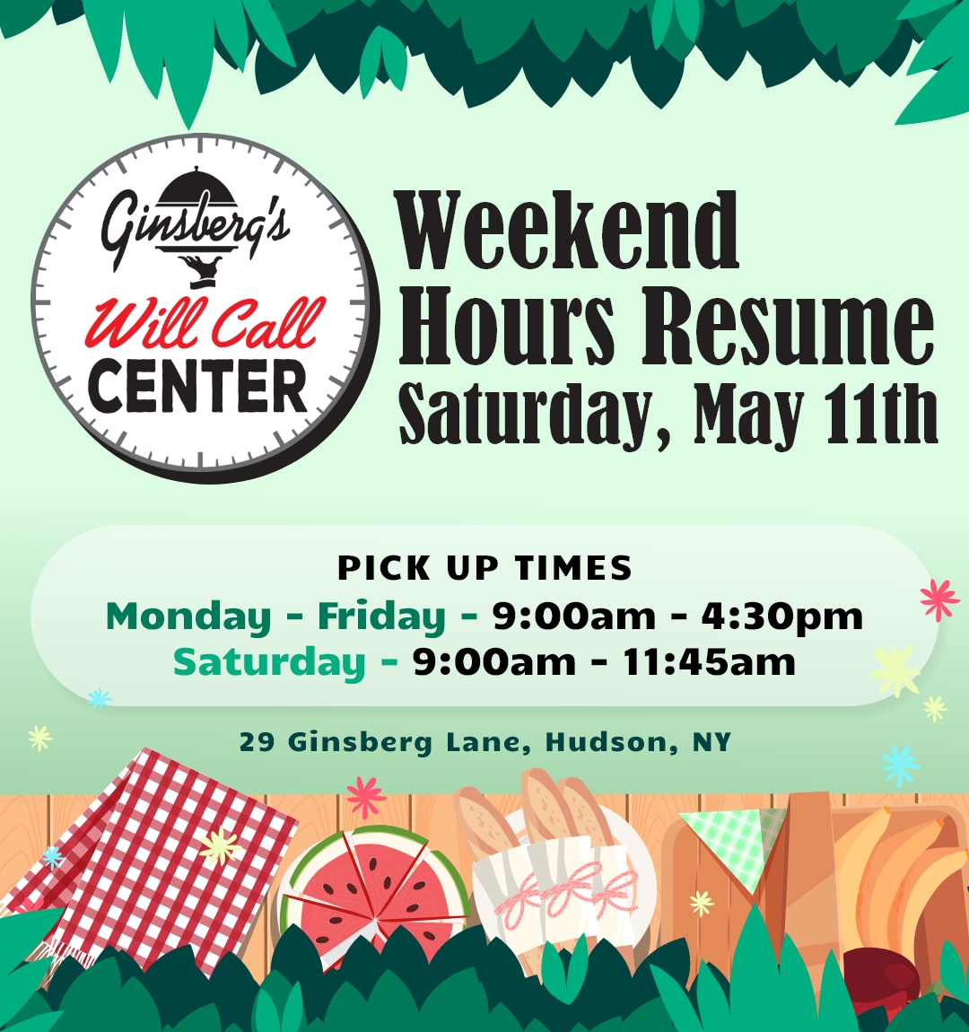 Our Will Call Center resumes weekend hours on May 11th at our location in #HudsonNY ! 🌷⁠
⁠
Monday - Friday: Call in 8:00am – 3:30pm for pick-up between 9:00am – 4:30pm⁠ | Saturdays: Call in 8:00am – 11:00am for pick-up between 9:00am – 11:45am⁠
Closed Sundays ⁠