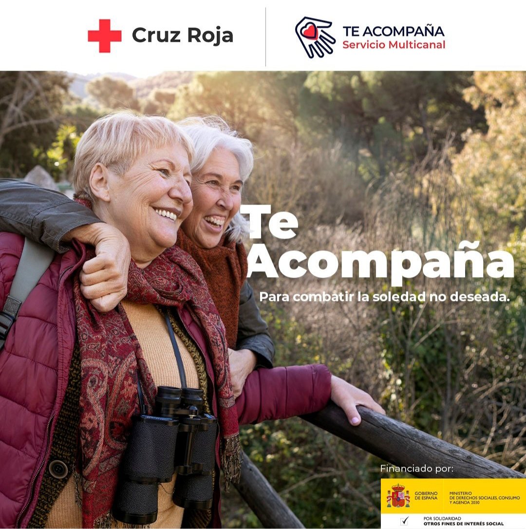 CruzRojaRMurcia's tweet image. Trabajamos día a día para combatir la soledad no deseada.

Con el multicanal @CRTeAcompana solo estamos a una llamada, un mensaje o una conversación online de distancia. 

Estamos aquí para ayudarte y acompañarte.