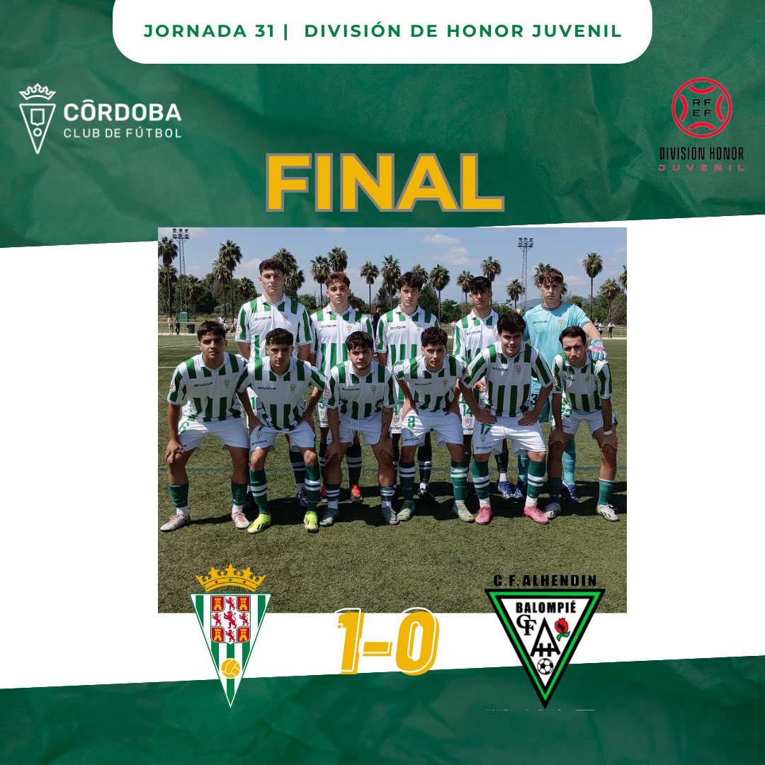 Cantera_CCF's tweet photo. 🔚ＦＩＮAAAAＬ 1-0 | 

El #JuvenilACCF se impone al Alhendín en la Ciudad Deportiva tras un disputado encuentro.

⚽️Bugui (p) 

💚 #CanteraCCF https://t.co/4rSfDw2K7M