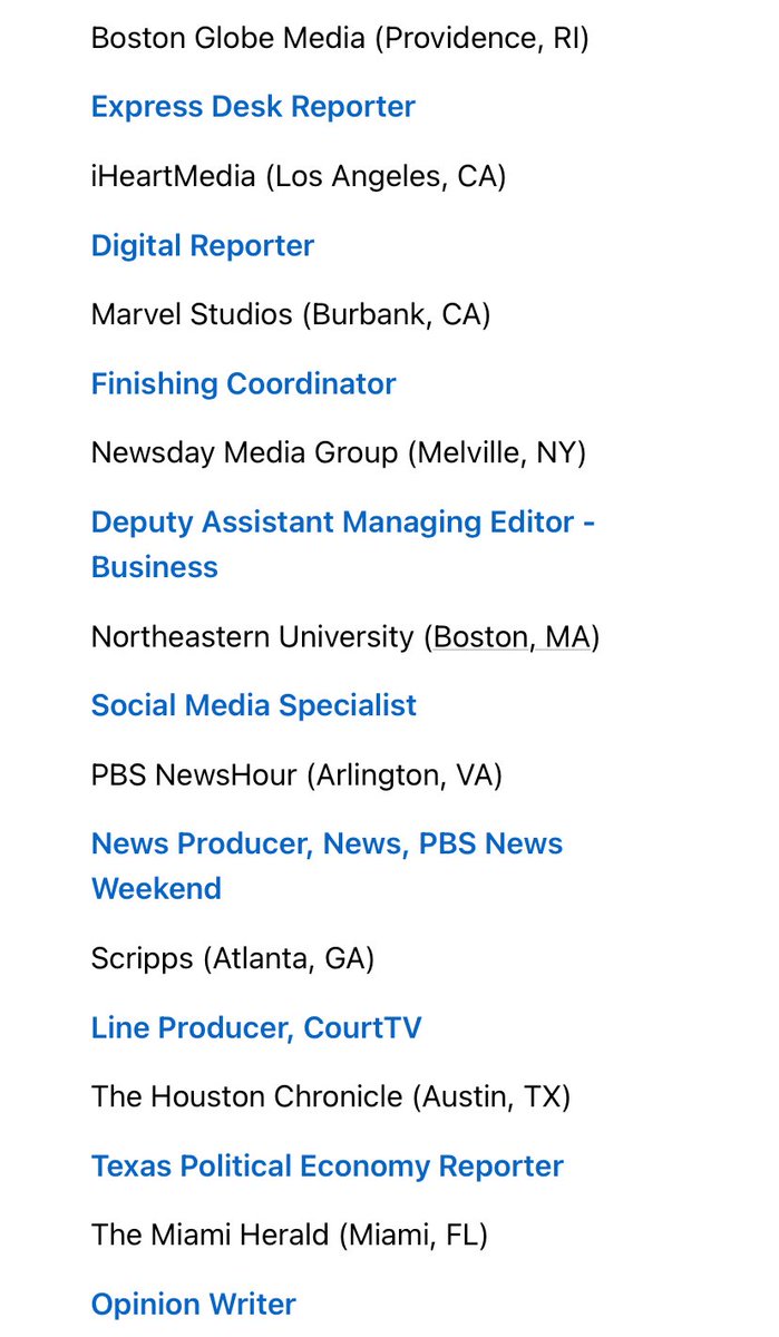 Today’s manually curated list of newly available media jobs is out and includes: Digital Reporter @iHeartMedia Line Producer @CourtTV Market Reporter @nytimes News Producer @NewsHour Opinion Writer @MiamiHerald See full details: linkedin.com/pulse/165-newl…