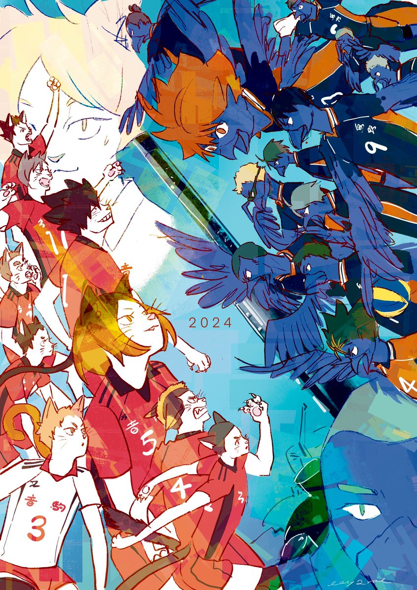easy2rol's tweet photo. The Dumpster Battle Movie Poster (furries ver.) #haikyuu #HQ https://t.co/j06I86fmLk
