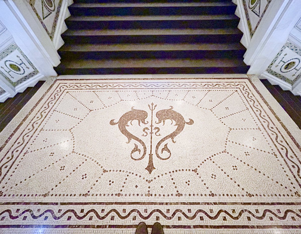 Lake creatures @ChiCulturCenter.
 #TileFloor #Tiles #MosaicTiles