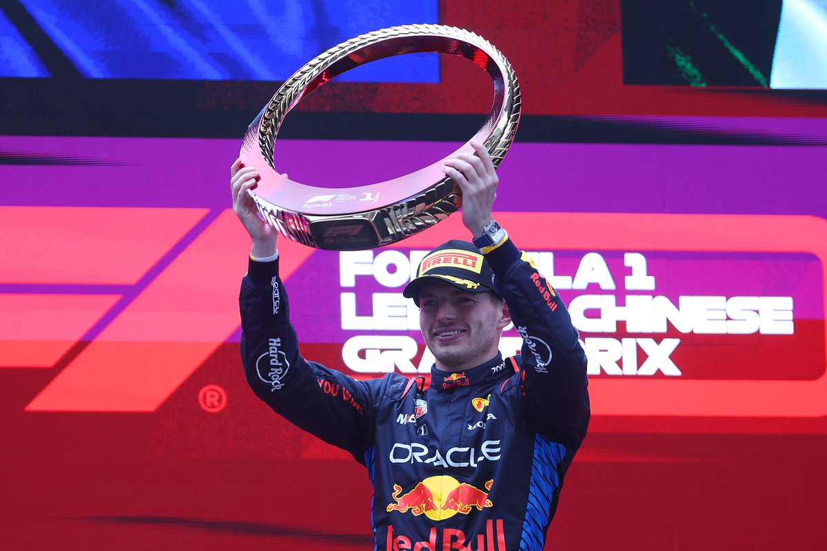 As an @F1 fan, waving the chequered flag at a Grand Prix, much less the Formula One Lenovo Grand Prix, has been an incredible honor.

Congratulations to @Max33Verstappen for his win, taking home the custom-designed @Lenovo trophy! #LenovoF1 #ChineseGP