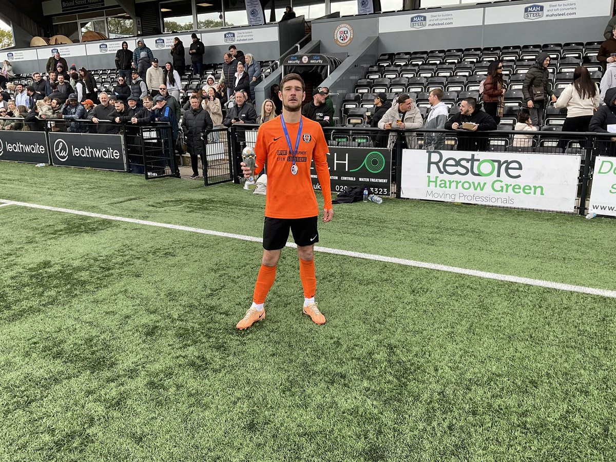 Joe Beazley, official MOTM @OBDSFL Presidents Charity Cup, Joe helped @WickhamAthletic to make history by lifting the biggest cup in the 70 year old league.