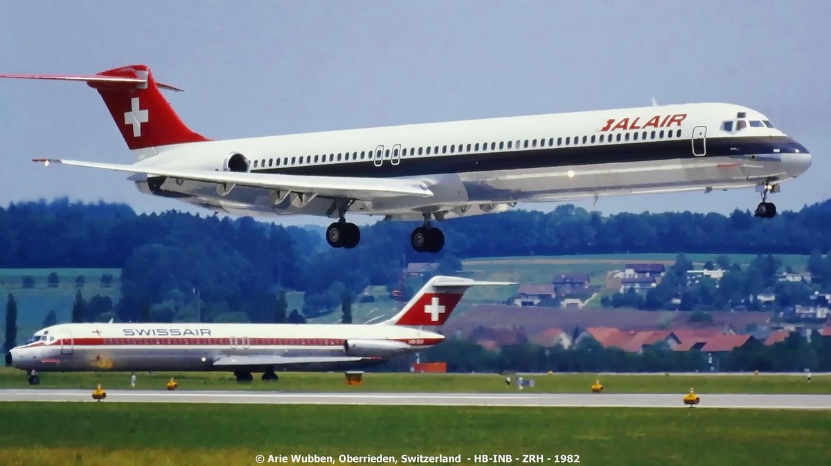 n194at's tweet photo. Balair McDonnell Douglas MD-81 HB-INB
Swissair Douglas DC-9-51
ZRH/LSZH Zurich Airport
Photo credit Arie Wubben | 1982
#AvGeek #Aviation #AvGeeks #Airline #DC9 #MD80 #Maddog #Balair #Swissair #Zurich #ZRH @zrh_airport https://t.co/PholwrXc3a